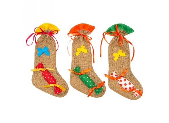 Calzina Candy in Juta 18 cm - Confezione da 6 pezzi