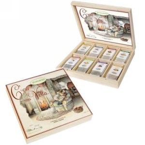 SCATOLA REGALO LEGNO 40 FILTRI 8 TISANE