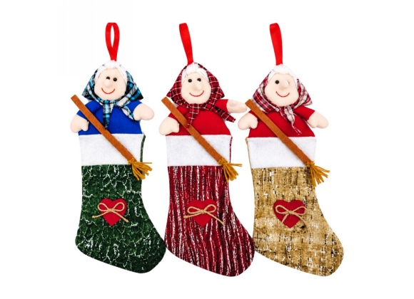 Calza Befana Pezzola 38 cm - Confezione da 3 pezzi