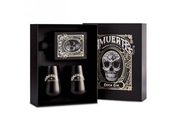GIN AMUERTE BLACK 70 CL.+2 BICCH