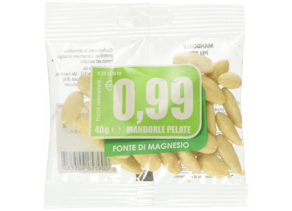 Mandorle Pelate Eurocompany 40 g - Confezione da 18 bustine