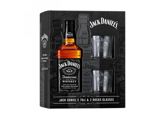 Jack Daniel's 70 cl - Confezione con due bicchieri