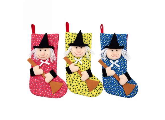 Calza Befana Stelline 38 cm - Confezione da 3 pezzi