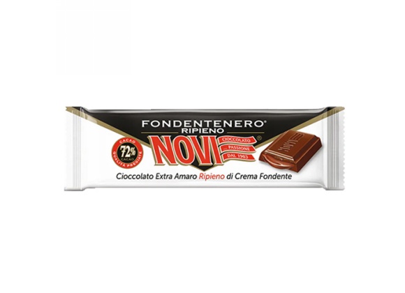Barretta Fondentenero Ripiena Novi 30 g - Confezione da 30 pezzi