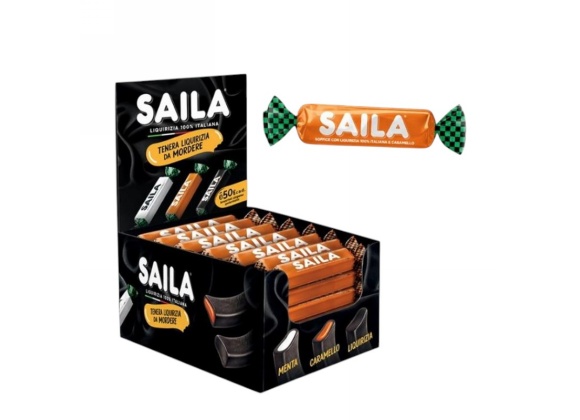 Saila Soffice Liquirizia e Caramello Monopezzo 19 g - Confezione da 100 pezzi