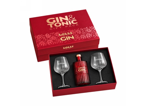 Gin Lolli 75 cl - Confezione con 2 Calici