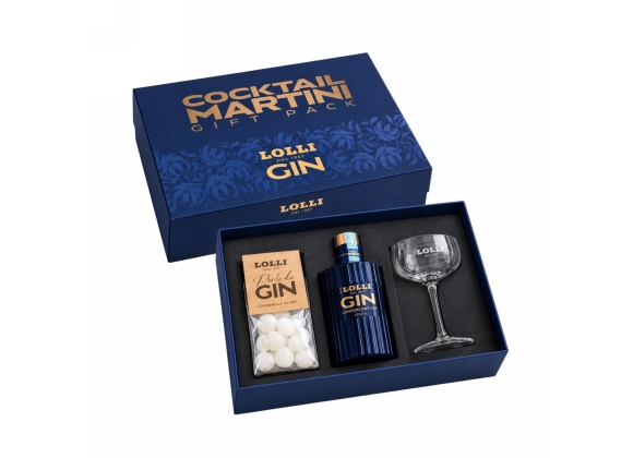 Gin London Dry Lolli 75 cl - Confezione con Coppa Martini e Sfere di Gin