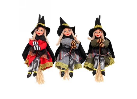 Befana Volante Trecce 20 cm