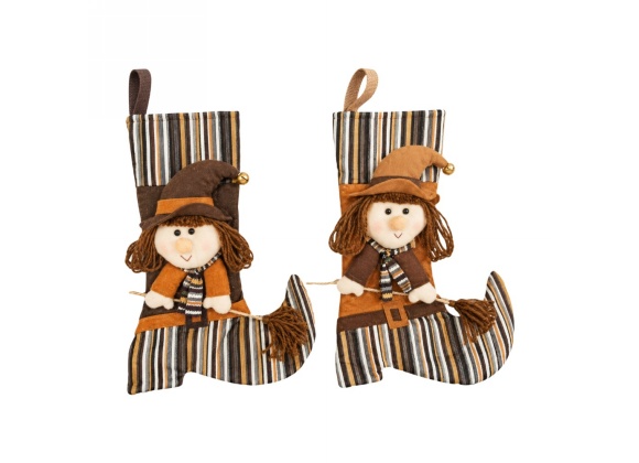 Calza Befana con Campanelli 40 cm - Confezione da 2 pezzi