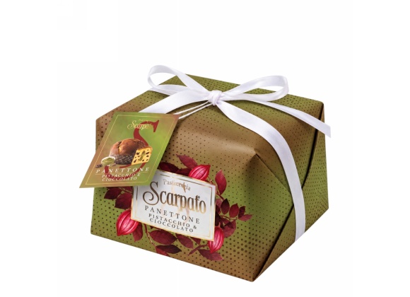 Panettone Scarpato Pistacchio e Cioccolato Incartato 750 g