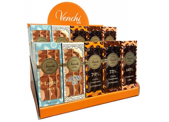 Venchi Mini Tavolette di Cioccolato 30 g - Confezione da 80 pezzi