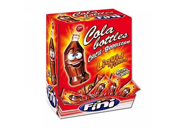 Chicle Bottiglie Cola Fini - Confezione da 200 pezzi