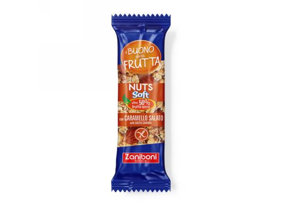 Barretta Nuts Caramello Salato Senza Glutine 35 g - Confezione da 20 pezzi